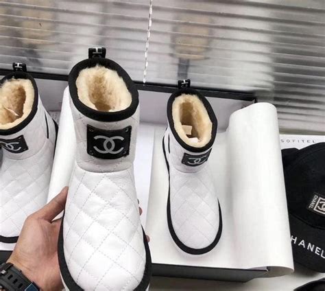 chanel ugg boots white|Chanel high heeled shoes.